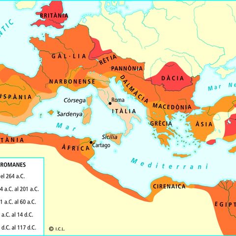 Expansió de l’Imperi Romà.