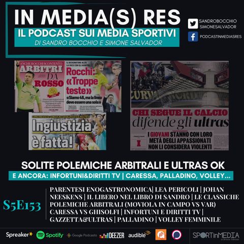 S5E153 | Lea Pericoli, Johan Neeskens, Solite polemiche arbitrali, Infortuni, Gazzetta&Ultras, i 100 anni della radio, Palladino, Volley F