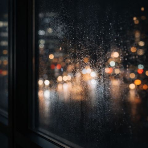 Knuckles against cold glas