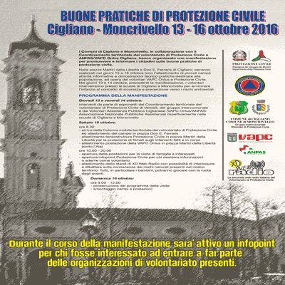 Buone pratiche di Protezione Civile - Diretta da Cigliano - Domenica 16/10/2016