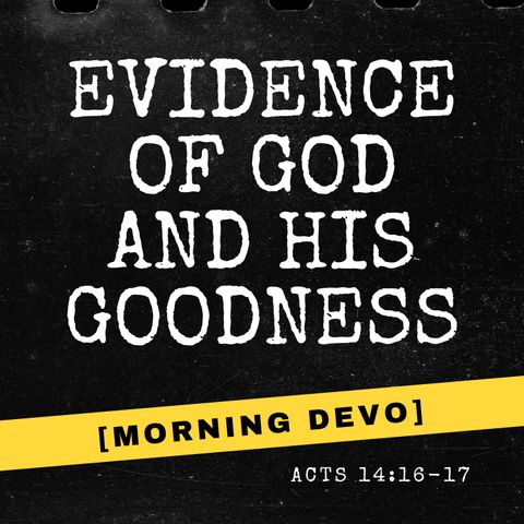 Evidence of God and His goodness [Morning Devo]