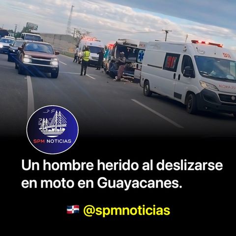 Un hombre herido al deslizarse en una moto en el municipio Guayacanes.