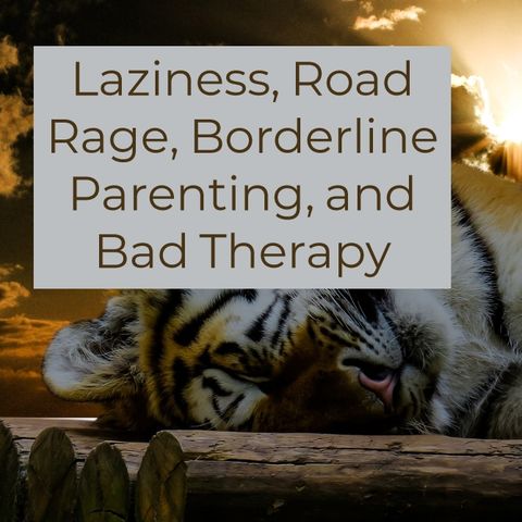 Laziness, Road Rage, Borderline Parenting, Bad Therapy