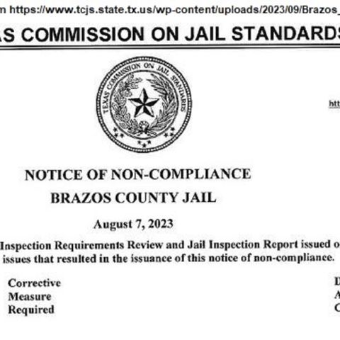 Brazos County's jail administrator says corrections have been made to address non compliance issues from a state agency