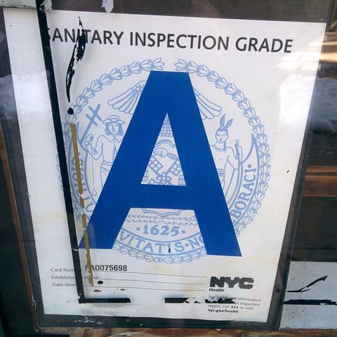 Sanitary Inspection Grade, esa letra.