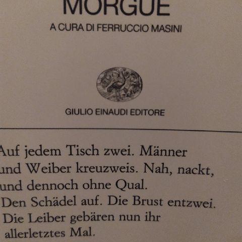 Gottfried Benn - O Nacht (da Morgue)