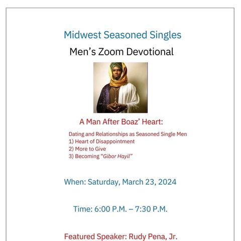 Seasoned Singles - Lesson 1 “Man After Boaz Heart”