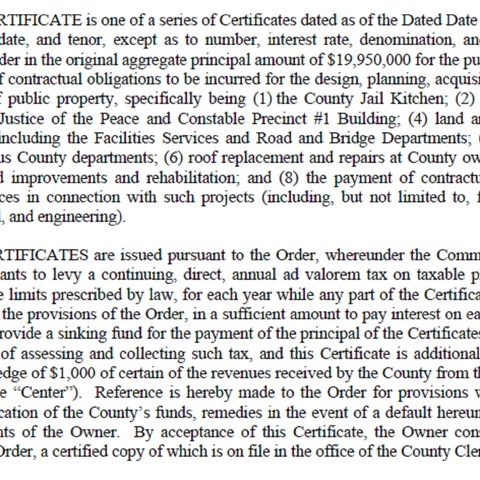 Brazos County commissioners approve rare long term financing