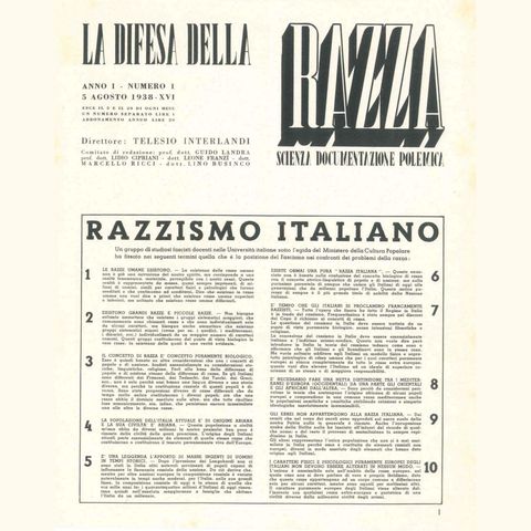 2018-1938 – La legislazione razzista in Italia, dopo l’abrogazione - Puntata 5