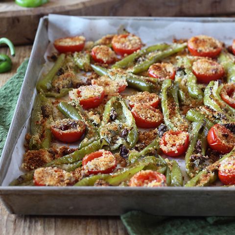Friggitelli gratinati con pomodorini