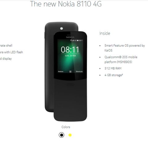 830 Nokia 8110 hotspot 4g in un telefonino che non si scarica