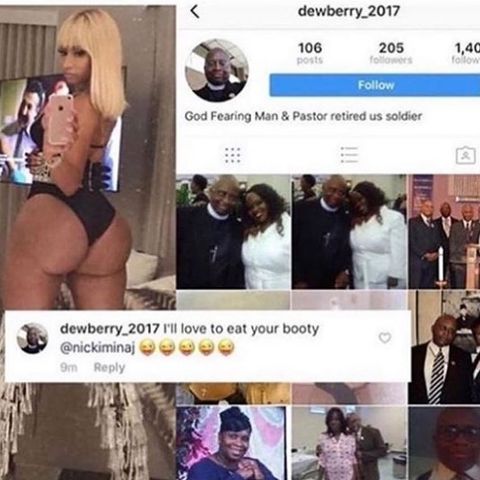 Clown of the Day: Reverend Leaves Freak Nasty Comment on Nicki's Booty Pic!