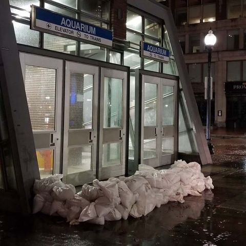 MBTA Aquarium Station Closed Due To Flooding