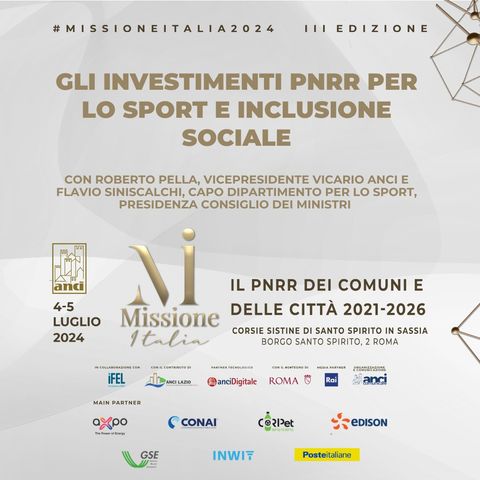 Gli investimenti PNRR per lo sport con Roberto Pella, VicePresidente Vicario ANCI e Flavio Siniscalchi, Capo Dipartimento per lo Sport PCM