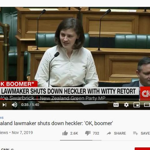 OK BOOMER-New Zealand Policitian drops OK BOOMER in Parliament