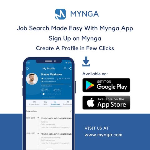 Free Job Search App Canada & USA - Mynga