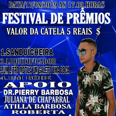 Festival De Prêmios No Bar Do Coco Em Lagoa Estreita No Dia 17/08/2019