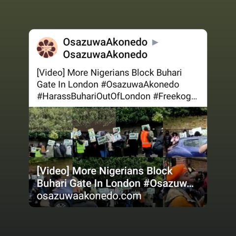 [Video] More Nigerians Block Buhari Gate In London #OsazuwaAkonedo #HarassBuhariOutOfLondon #Freekogi2 #BuhariMustGo