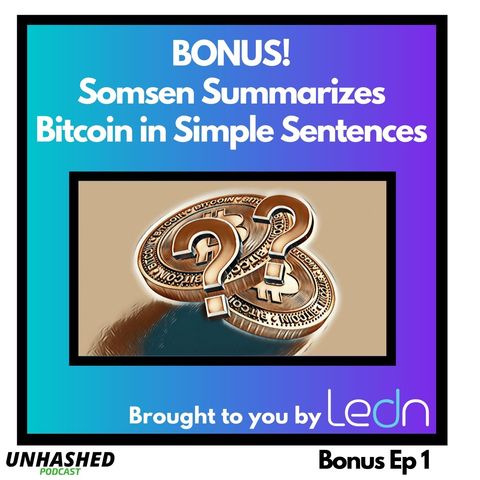 BONUS! Somsen Summarizes Bitcoin in Simple Sentences
