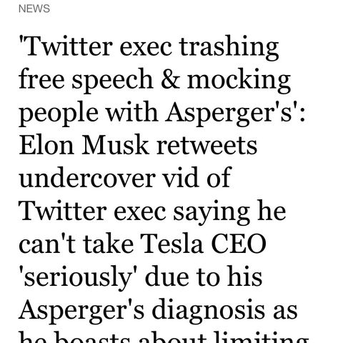 Twitter top exec mocks Elon Musk's Asperger's syndrome condition on camera