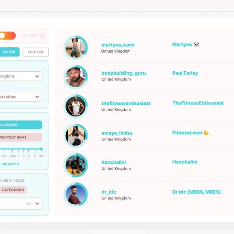 TikTok Influencer Such-Plattform | influData