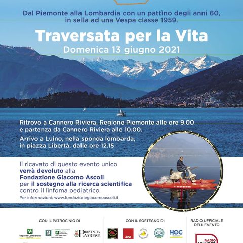 Alessandro Pozzi è pronto per affrontare la sua "Traversata per la vita" del lago Maggiore