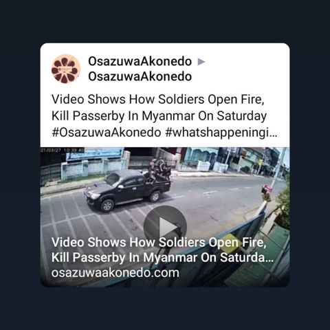 Video Shows How Soldiers Open Fire, Kill Passerby In Myanmar On Saturday #OsazuwaAkonedo #whatshappeninginmyamar