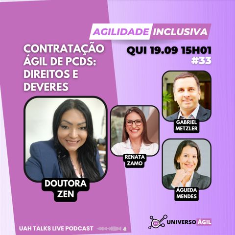 #UAHTalks #AgilidadeInclusiva EP33 Contratação Ágil de PCDs: Direitos e Deveres QUI 19.09.24 15h01