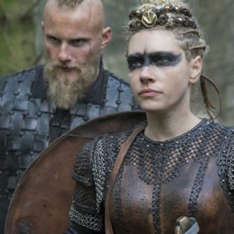 Alexander Ludwig and Katheryn Winnick From Vikings On History