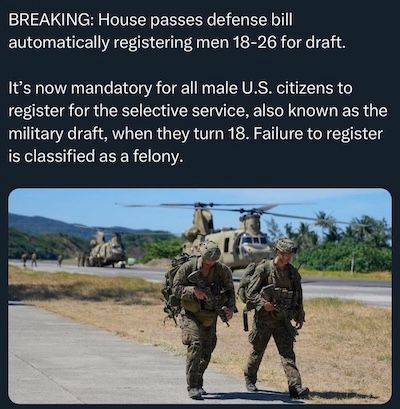Are You Ready to be DRAFTED (House Defense Bill) Passes