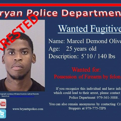Bryan police announce the capture of a fugitive