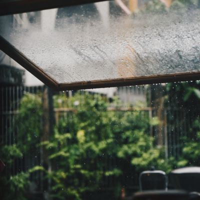 Rain Falling on Parasol 3 Hours