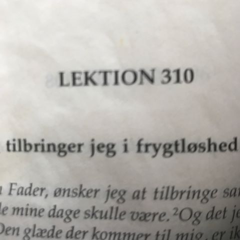 Lektion 310. Et kursus i mirakler.