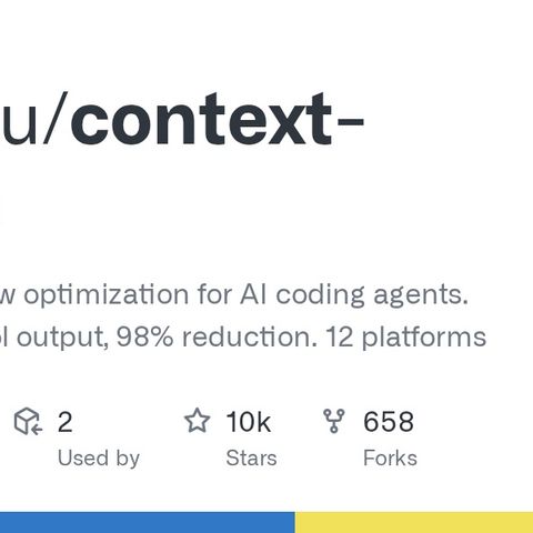 GitHub - mksglu/context-mode: Context window optimization for AI coding agents. Sandboxes tool output, 98% reduction. 12 platforms