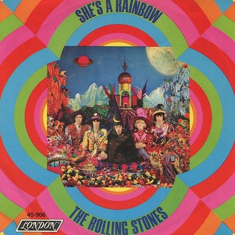 The Rolling Stones. Parliamo di "She's a rainbow" del 1967, al cui arrangiamento collaborò John Paul Jones, futuro bassista dei Led Zeppelin