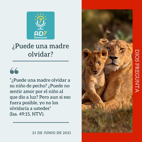 21 de junio - ¿Puede una madre olvidar? - Devocional de Jóvenes - Etiquetas Para Reflexionar