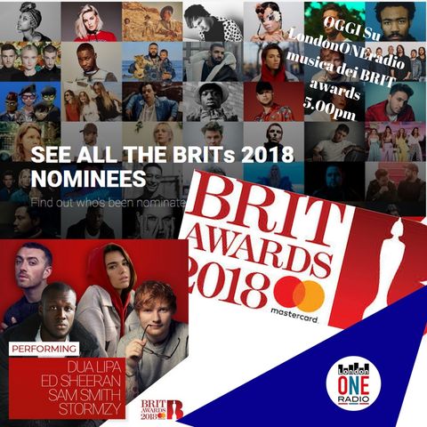 The BRIT Awards 2018 suoneremo brani di  Ed Sheeran - Dua Lipa - Justin Timberlake - Rag’n’Bone Man e tanto altro