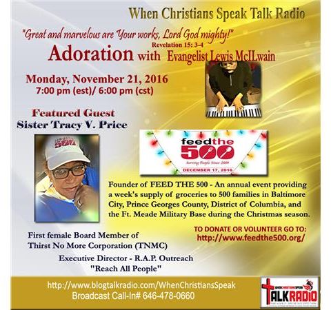 Adoration with Evangelist Lewis McILwain and Special Guest Sister Tracy Price
