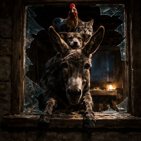 Hooves on the window ledge