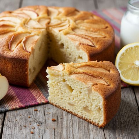 Torta di mele soffice con yogurt e limone: alta, profumata e facilissima