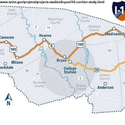 Texas Department Of Transportation wants your opinion about where to build Interstate 14 through the Brazos Valley