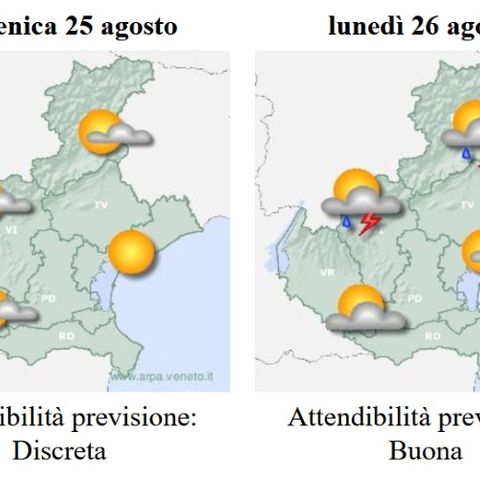 Previsioni 23-26 agosto: fine settimana di caldo afoso, in attenuazione da lunedì