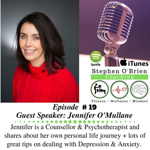 Jennifer O'Mullane - Counsellor & Psychotherapist - dealing with Depression & Anxiety.
