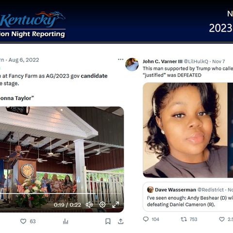 Kentucky constituents remember Breonna Taylor; Beshear wins as governor in red state against Cameron