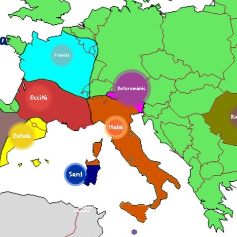 Mapa llengües romàniques