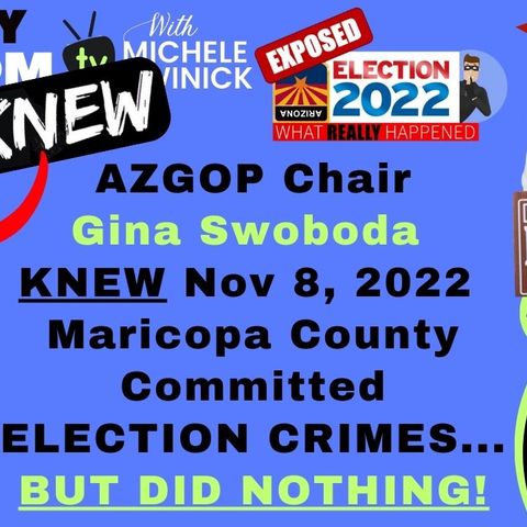 333 AZGOP Chair Gina Swoboda KNEW 11/8/22 Maricopa County Committed Election Crimes - No Chain Of Custody For How Many Voters Checked In