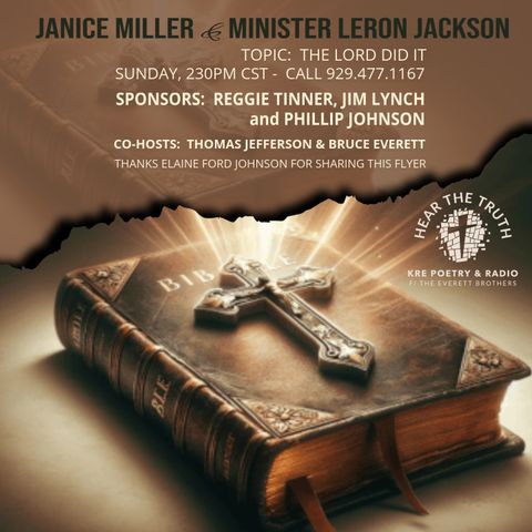 KRE POETRY AND RADIO - EP 87 (GUESTS:  JANICE MILLER & MINISTER JACKSON)