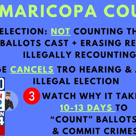 323 Maricopa County ILLEGAL Elections Of 2020, 2022 & 2024! PROOF Trump WON Arizona '20, What Really Happened During 13 Days AFTER 11/8/22 +