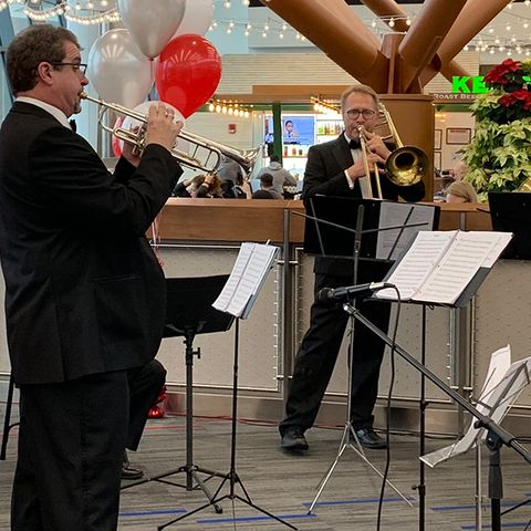 Boston Pops Brass Band Entertains Logan Airport Travelers