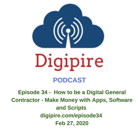 Episode 34 -  How to be a Digital General Contractor - Make Money with Apps, Software and Scripts